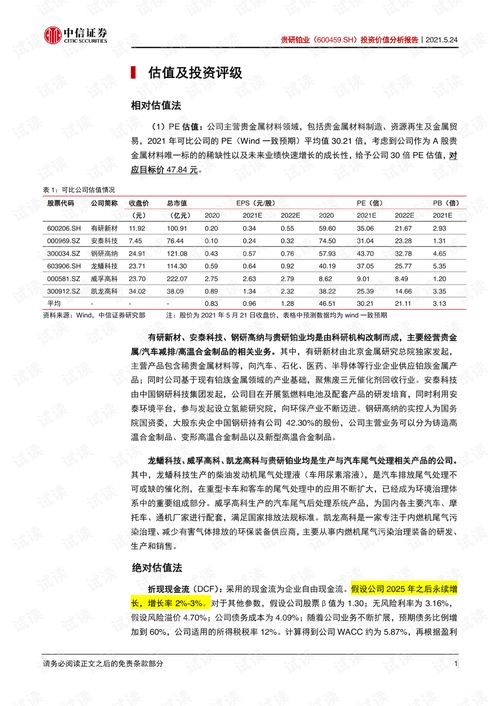 贵研铂业股份有限公司投资价值分析报告